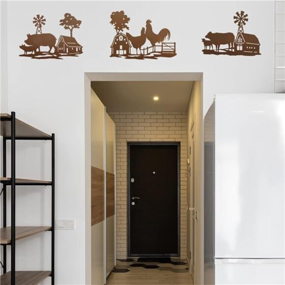 Farm Wall Decor Farmhouse Fence Decor Outdoor Metal Wall Art Cow Farm Animal - Picture 7 of 8